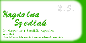 magdolna szedlak business card